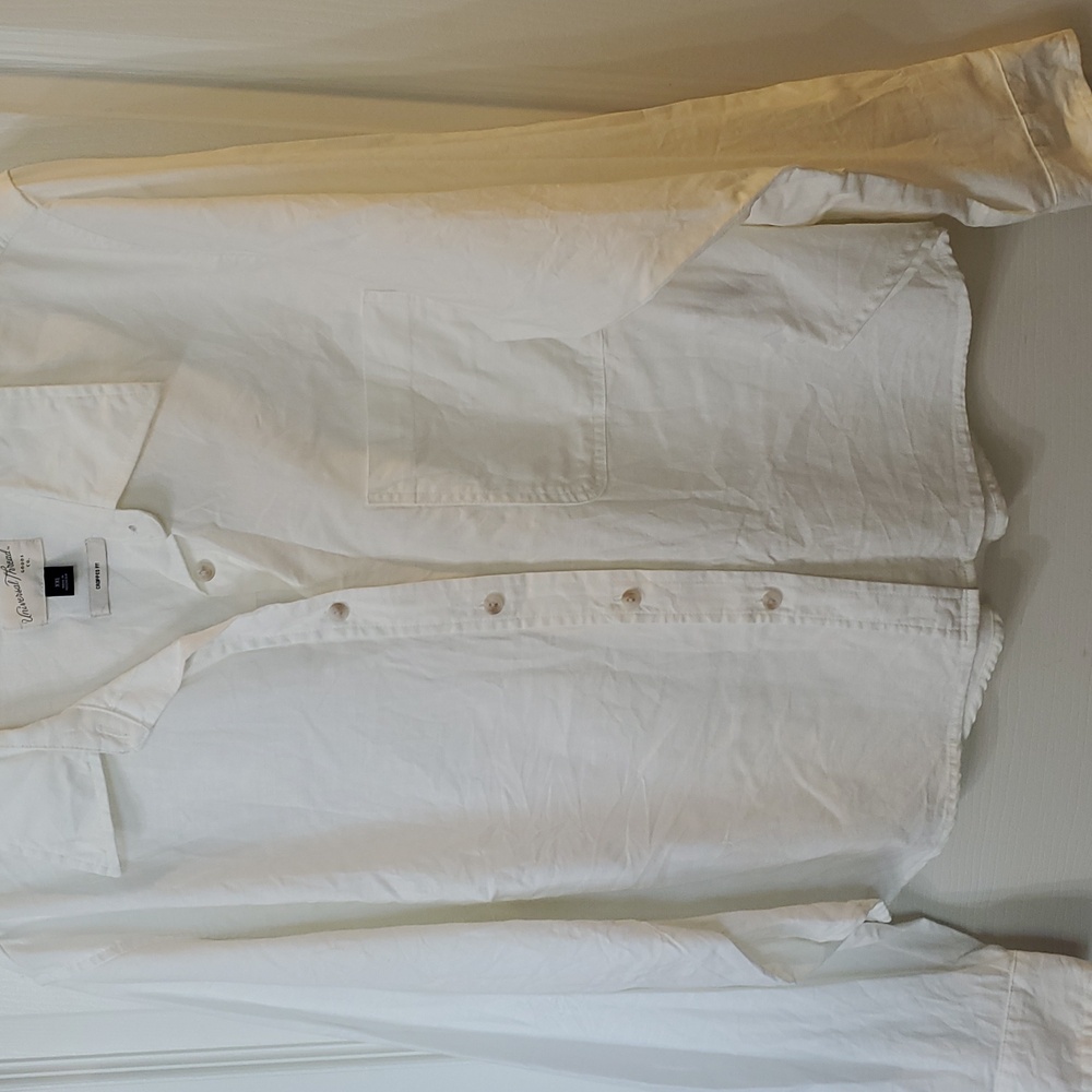 Universal Thread Cropped White Button-Up Shirt Xxl - image 3